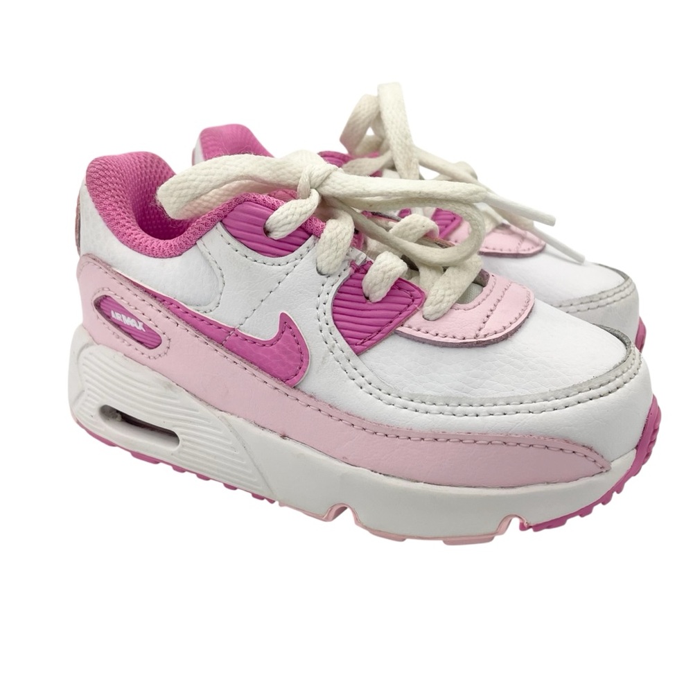 Toddler Nike Air Max 90 sneaker shoes Size 7C white/pink